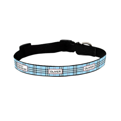 ID Pet Dog Collar Small (31-41cm) Personalised Dog Collar - Furberry Blue