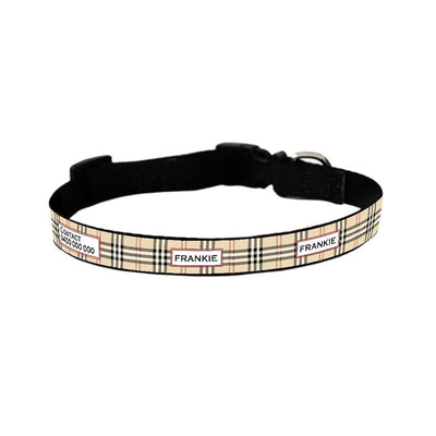 ID Pet Dog Collar Small (31-41cm) Personalised Dog Collar - Furberry Oatmeal