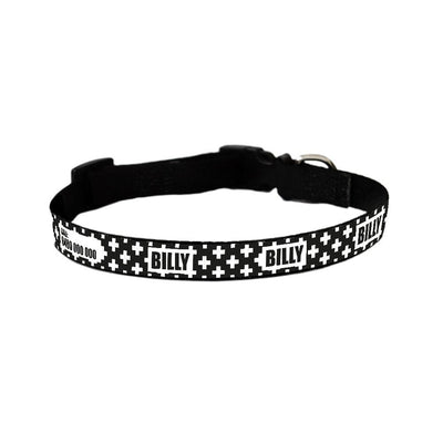 ID Pet Dog Collar Small (31-41cm) Personalised Dog Collar - Monochrome Cross