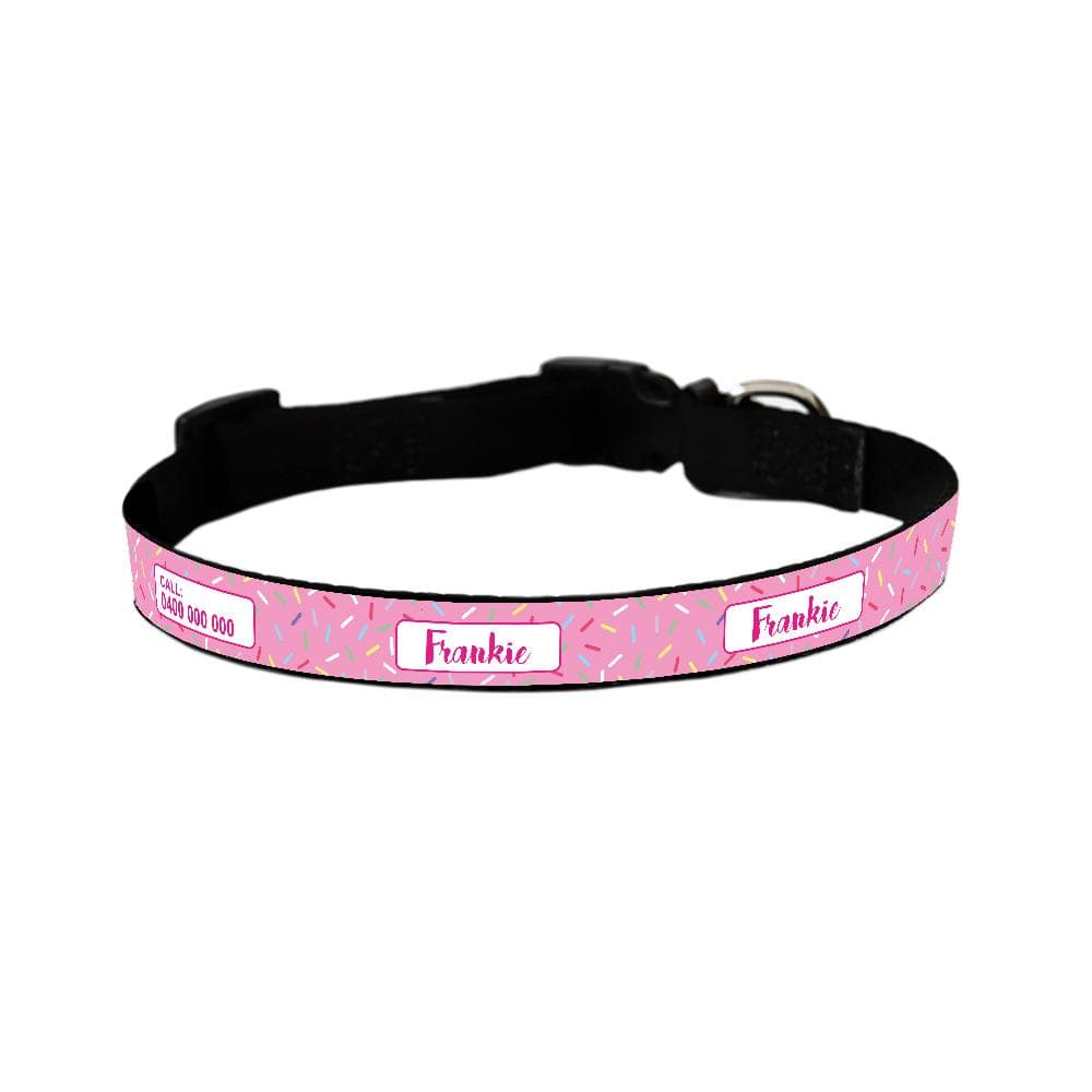 Personalised Dog Collar Pink Sprinkles