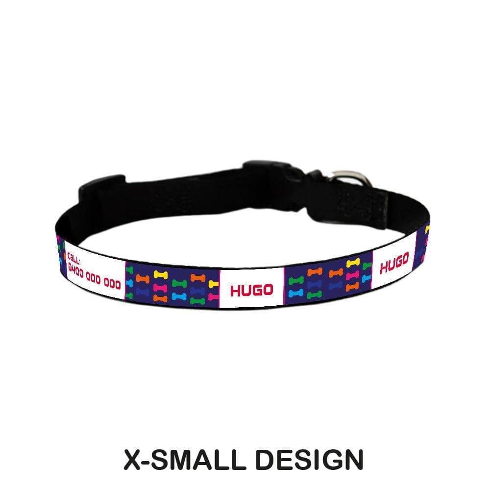ID Pet Dog Collar X-Small (20-31cm) Personalised Dog Collar - Bones