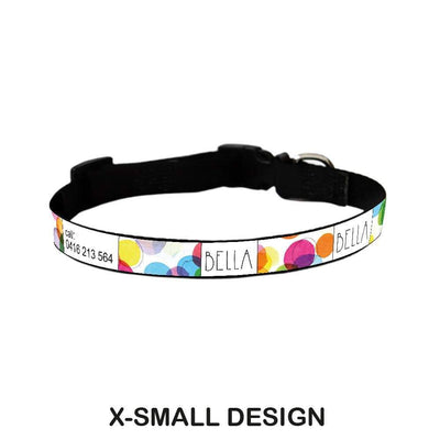 ID Pet Dog Collar X-Small (20-31cm) Personalised Dog Collar - Confetti