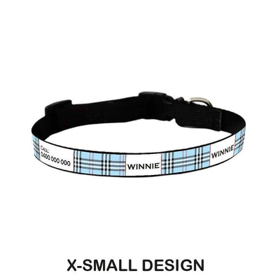 ID Pet Dog Collar X-Small (20-31cm) Personalised Dog Collar - Furberry Blue