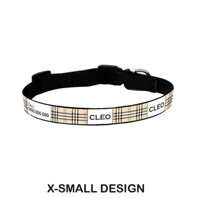 ID Pet Dog Collar X-Small (20-31cm) Personalised Dog Collar - Furberry Oatmeal