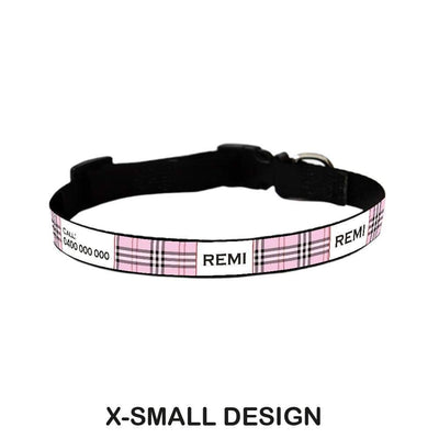 ID Pet Dog Collar X-Small (20-31cm) Personalised Dog Collar - Furberry Pink
