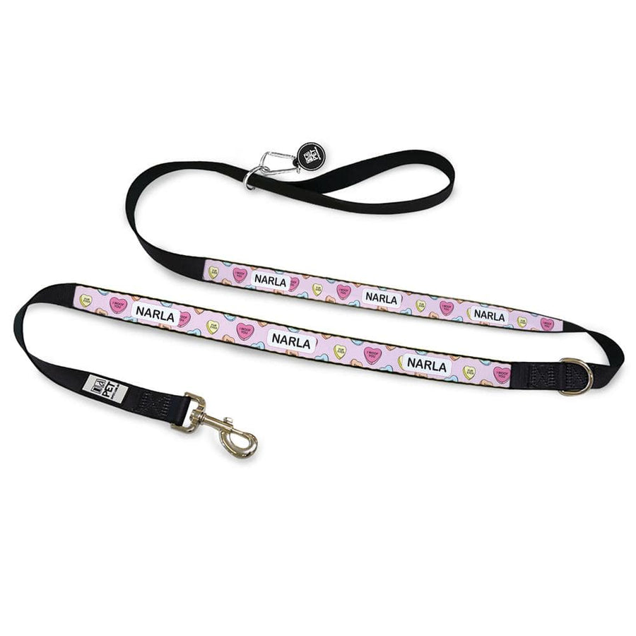 ID Pet Dog Leash Personalised Dog Leash - Candy Hearts