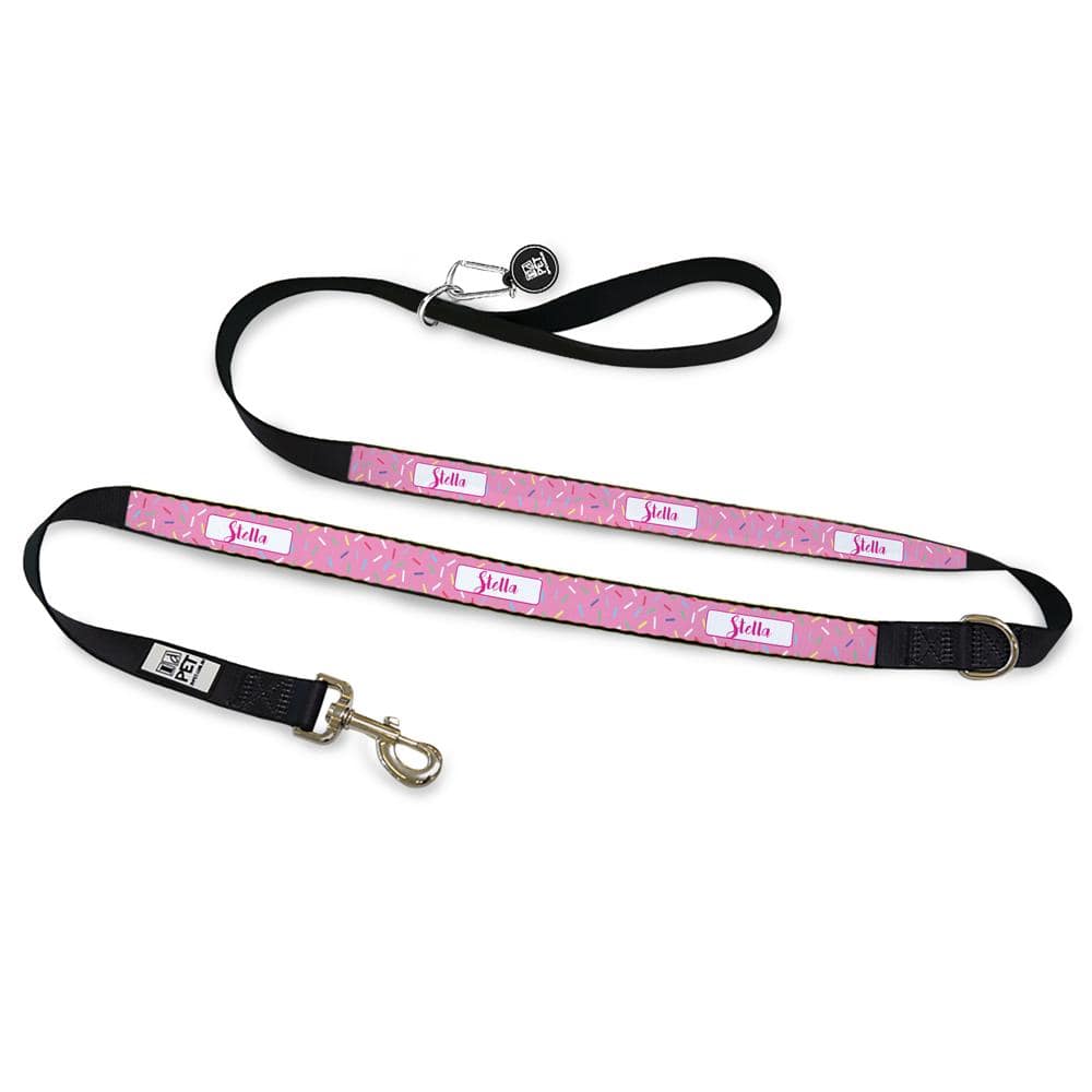 ID Pet Dog Leash Personalised Dog Leash - Pink Sprinkles
