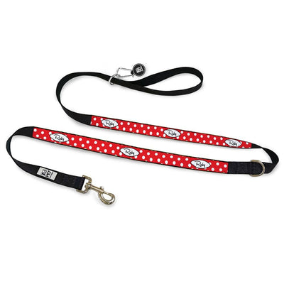 ID Pet Dog Leash Personalised Dog Leash - Spots Red