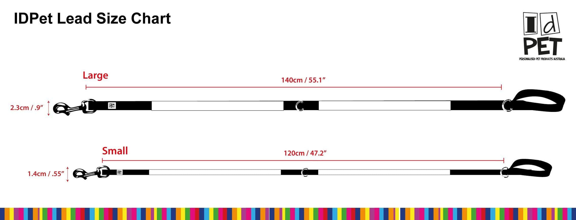 ID Pet Dog Leash Personalised Dog Leash - Spots Red