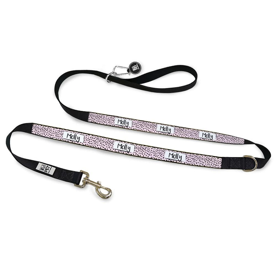 ID Pet Dog Leash Personalised Dog Leash - Squiggle Pink
