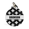 ID Pet ID Tag Pet ID Tag - Monochrome Cross