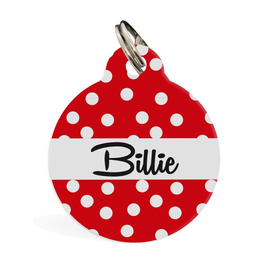 ID Pet ID Tag Pet ID Tag - Spots Red