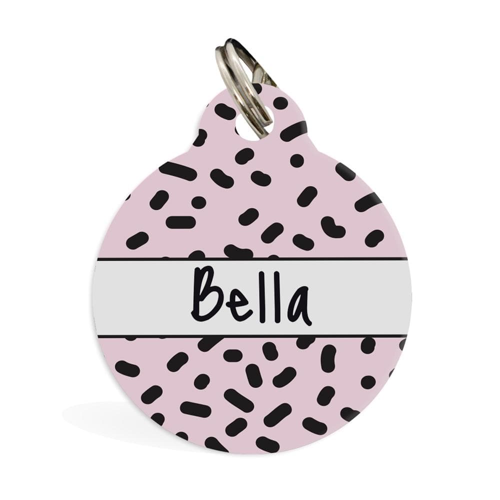 ID Pet ID Tag Pet ID Tag - Squiggle Pink