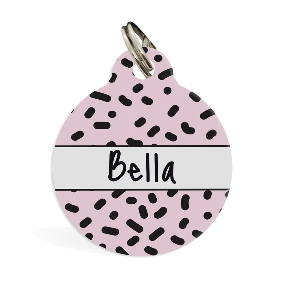 ID Pet ID Tag Pet ID Tag - Squiggle Pink