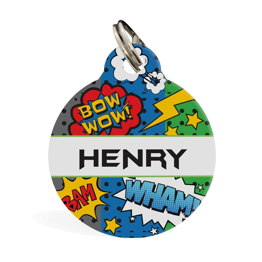 ID Pet ID Tag Pet ID Tag - Superhero Comic
