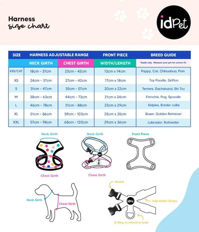 ID Pet Pet Harness Personalised Pet Harness - Candy Hearts
