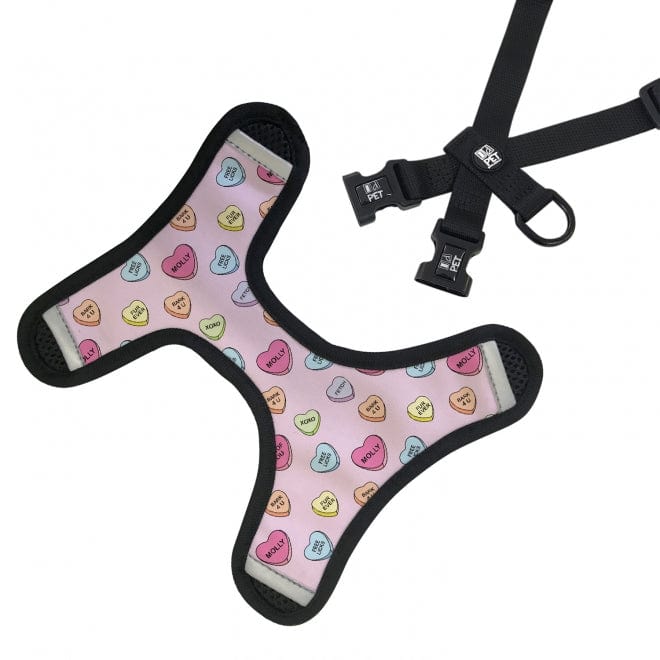 ID Pet Pet Harness Personalised Pet Harness - Candy Hearts