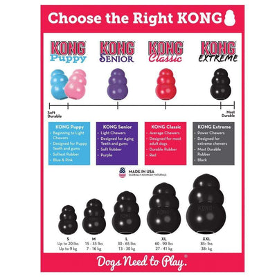 Kong Dog Toy Kong Extreme Classic Black, Ultra Tough Dog Chew Toy