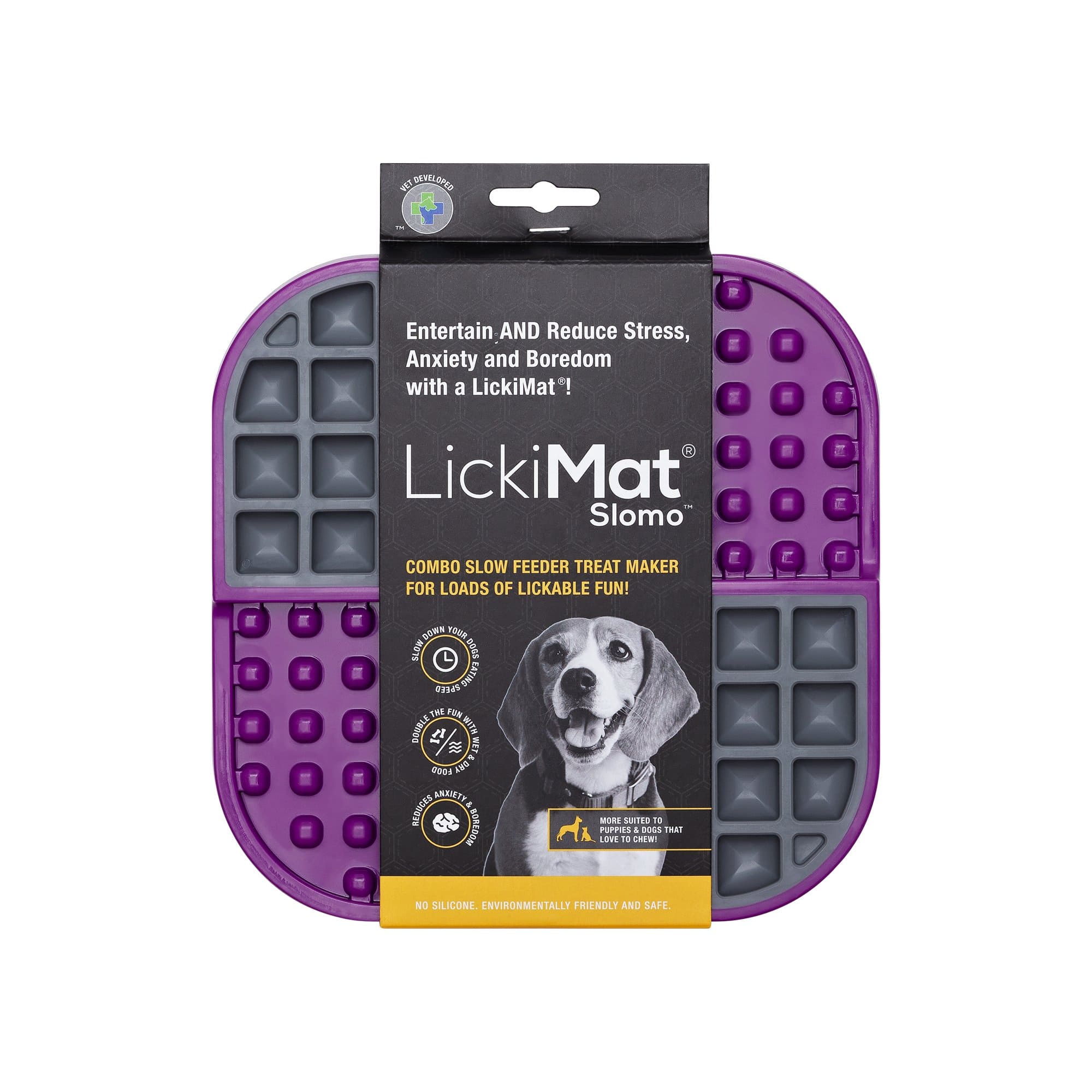 Lickimat Pet Bowl Lickimat Slomo 2-in-1 Slow Feeding Bowl & Licking Mat for Dogs & Cats