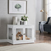 Solid Top Wooden Dog Crate, White