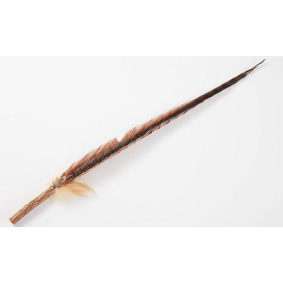 Linslins Cat Toy Super Long Cat Teaser Wand with Silvervine & Natural Pheasant Feathers