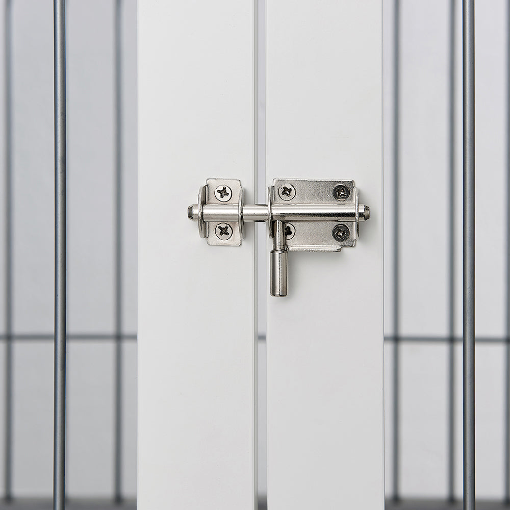 Solid Top Wooden Dog Crate, White