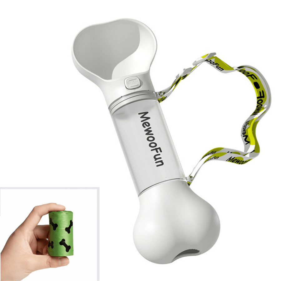 Mewoofun Pet Bowl Mewoofun Dog Water Bottle With Built-in Pet Poop Bag Dispenser