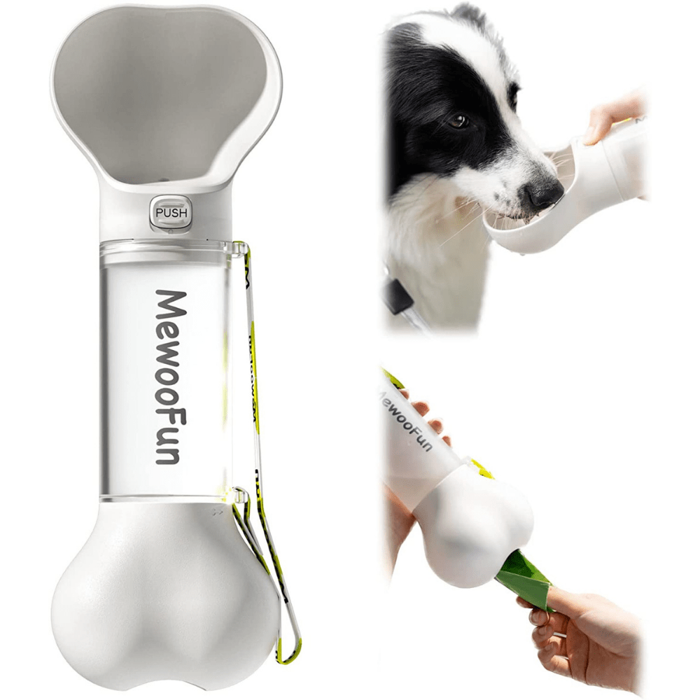 Dog Water Bottle With Built in Pet Poop Bag Dispenser Modern Pets