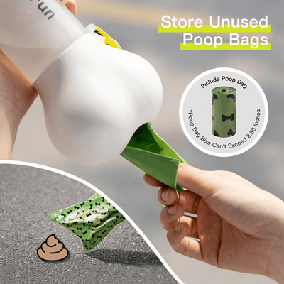 Mewoofun Pet Bowl Mewoofun Dog Water Bottle With Built-in Pet Poop Bag Dispenser