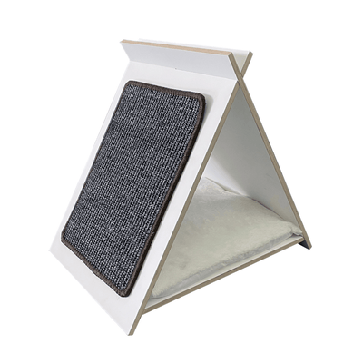 Modern Pets Cat Bed Wooden Cat House Incline Scratcher