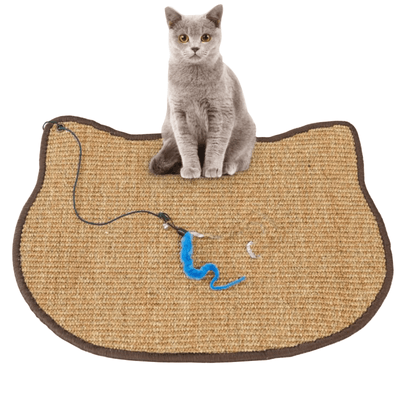 Modern Pets Cat Scratcher Blue Cat Scratching Sisal Mat with Feather Bell Toy