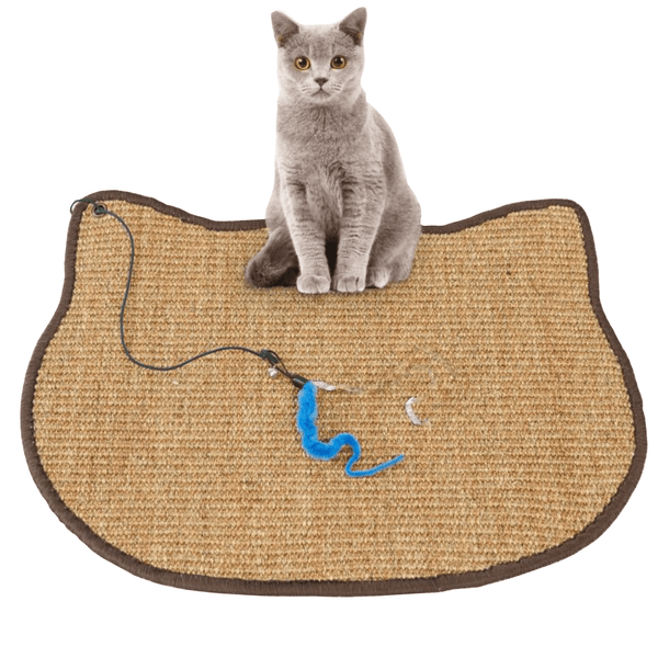 Cat Scratching Sisal Mat with Feather Bell Toy Modern Pets