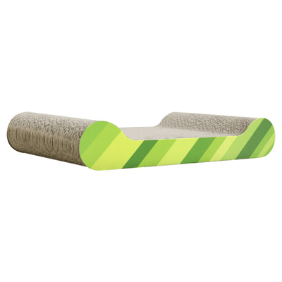 Modern Pets Cat Scratcher Cardboard Cat Scratcher Lounge, Green Stripes