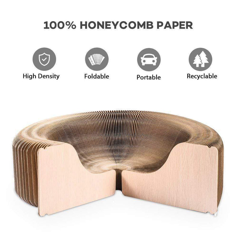 Modern Pets Cat Scratcher Cat Scratcher Collapsible Lounge, Round Scratching Board & Bed