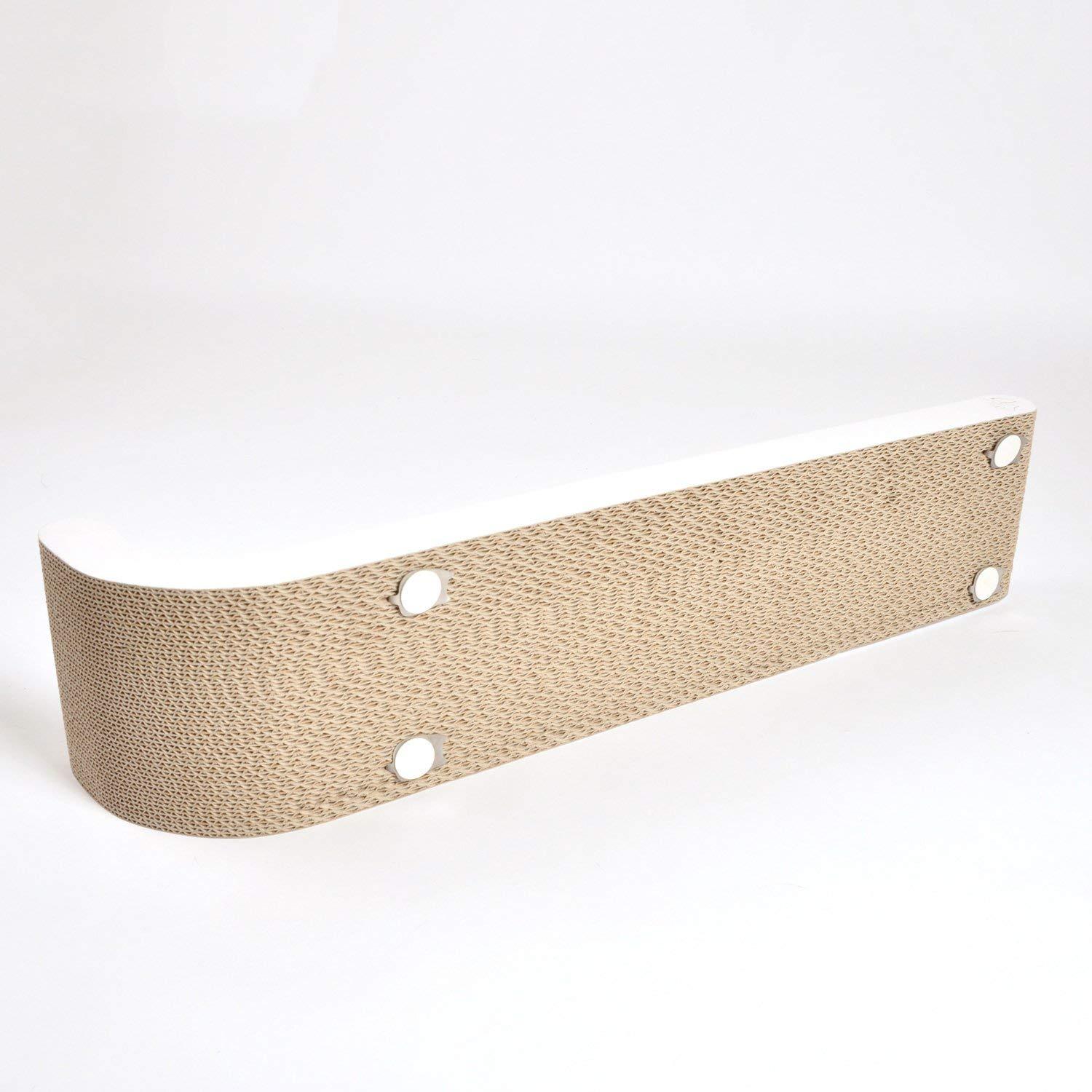 Modern Pets Cat Scratcher Wall Mounted Cat Scratch Post, Cardboard Scratcher, White