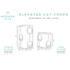 Modern Pets Cat Tree 2-Floor Elevated Cat Condo With Sisal Scratcher