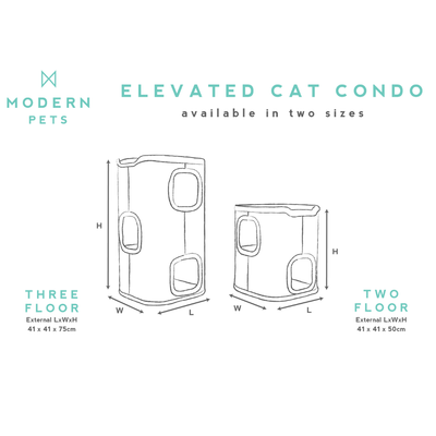 Modern Pets Cat Tree 3-Floor Elevated Cat Condo With Sisal Scratcher