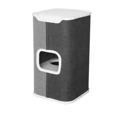 Modern Pets Cat Tree Tri-Level Square Cat Condo with Sherpa Lining