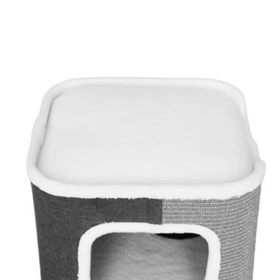 Modern Pets Cat Tree Tri-Level Square Cat Condo with Sherpa Lining