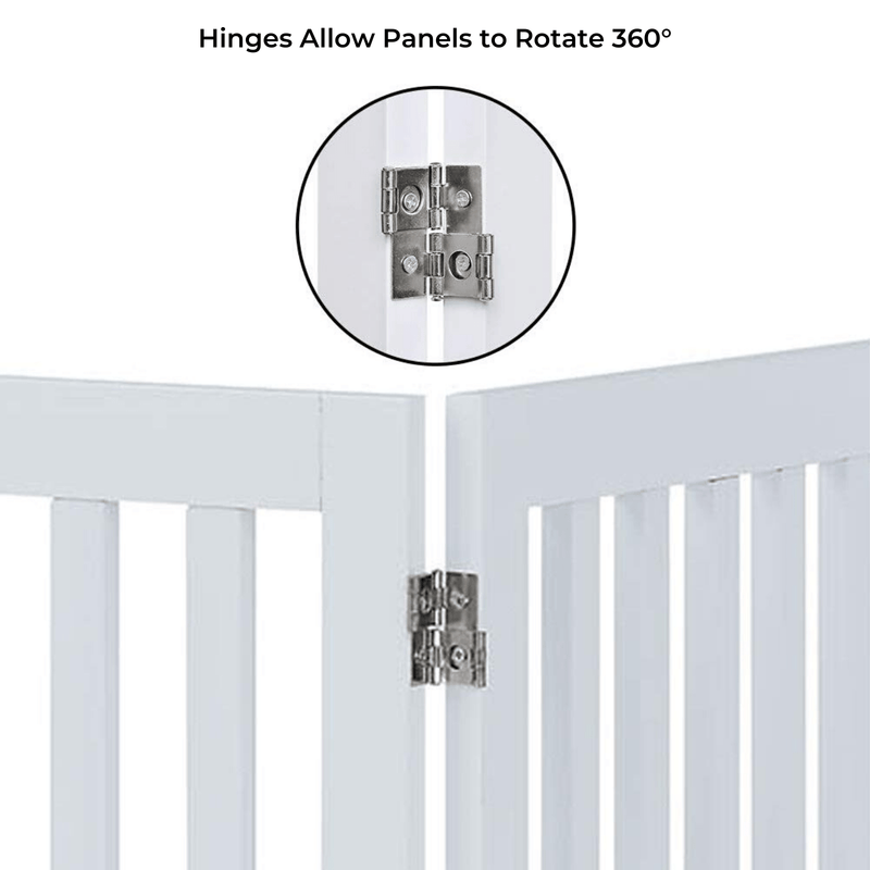 Modern Pets Containment Four Panel Freestanding Dog Gate, White