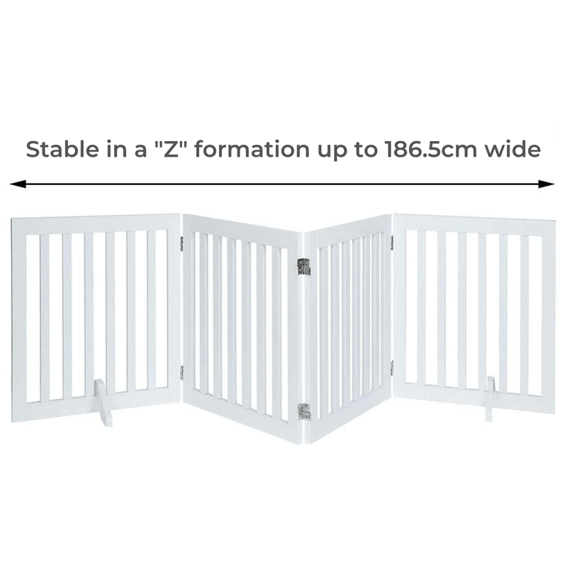 Modern Pets Containment Four Panel Freestanding Dog Gate, White