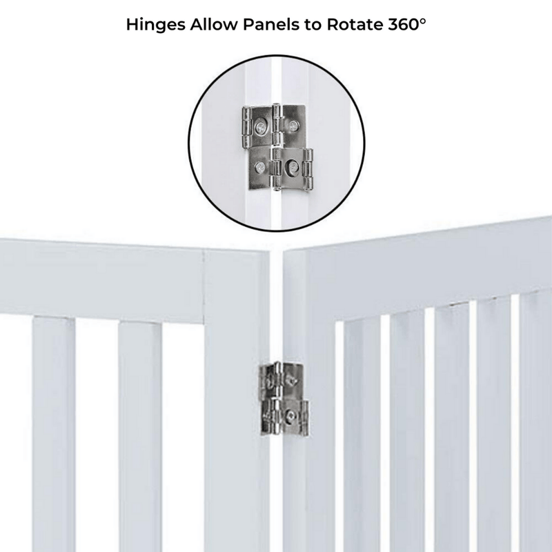 Modern Pets Containment Three Panel Freestanding Dog Gate, White