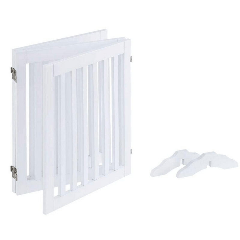 Modern Pets Containment Three Panel Freestanding Dog Gate, White