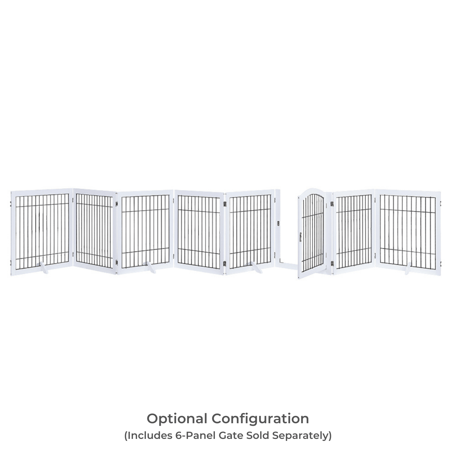 Modern Pets Containment Wooden Dog Pen and Pet Gate Two-Panel Extension, White