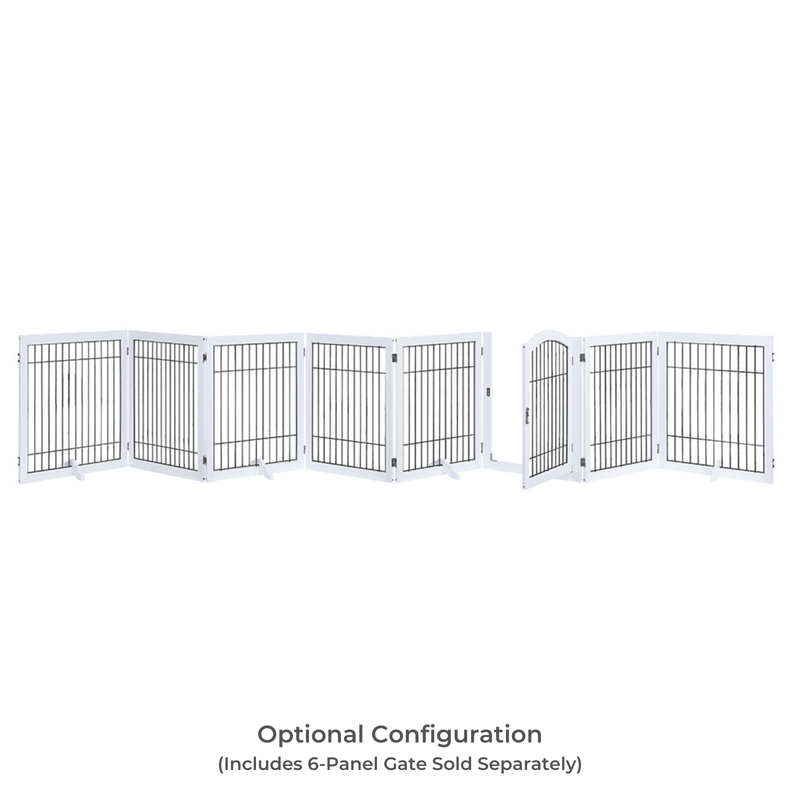 Modern Pets Containment Wooden Dog Pen and Pet Gate Two-Panel Extension, White