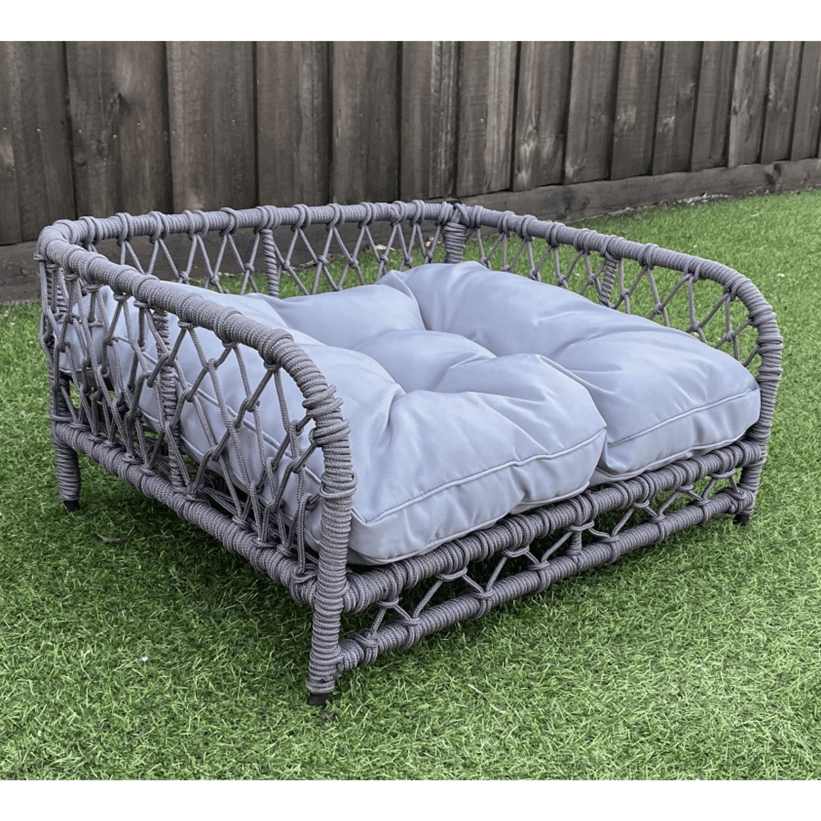 Grey wicker dog sales bed