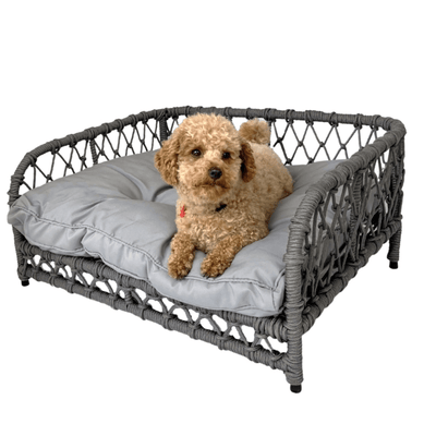 Modern Pets Dog Bed Jacob Outdoor Wicker Rope Elevated Dog Bed