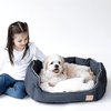 Modern Pets Dog Bed Round Dog Bed, Charcoal & Faux Sherpa