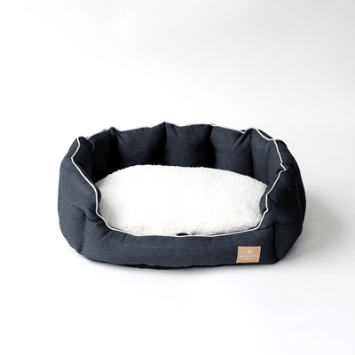 Modern Pets Dog Bed Round Dog Bed, Charcoal & Faux Sherpa