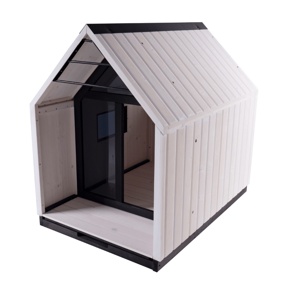 Nordic Modern White Dog House & Timber Kennel